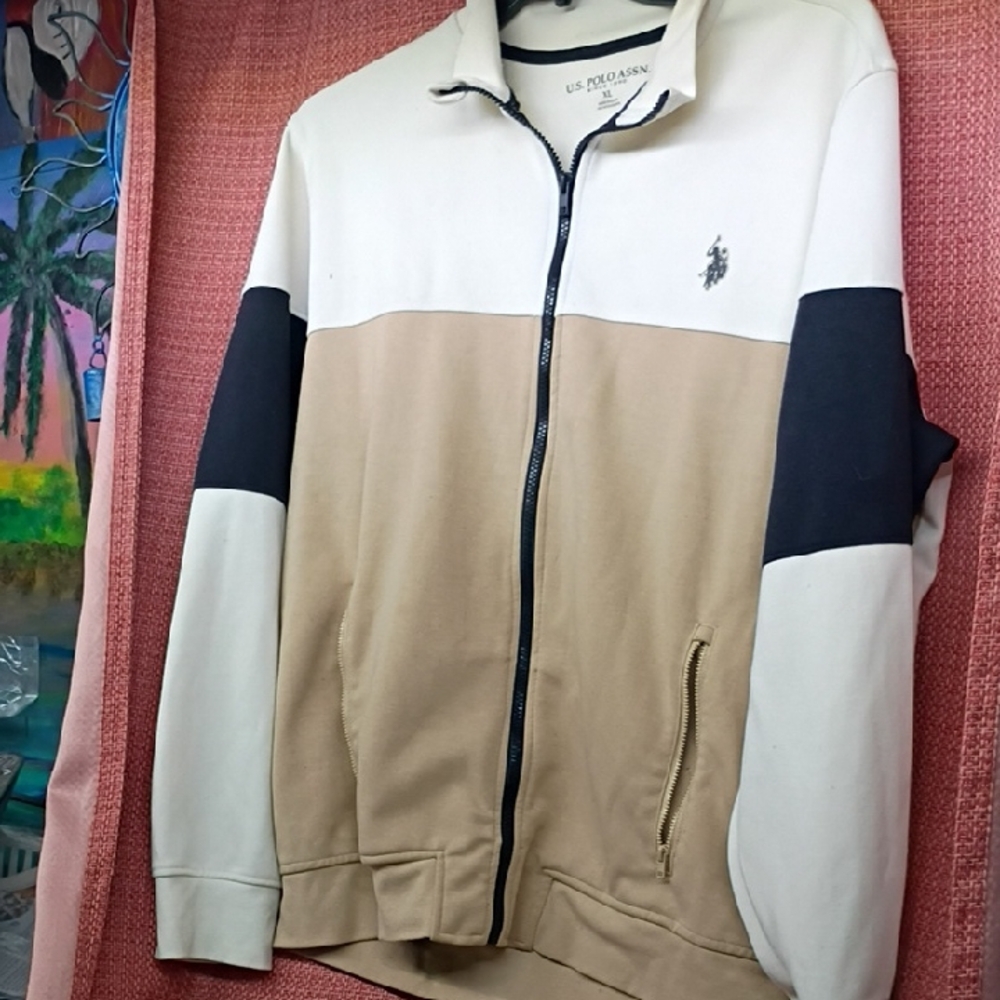 U.S. Polo Assn. Men's Zip Up Sweater - White, Brown, Black